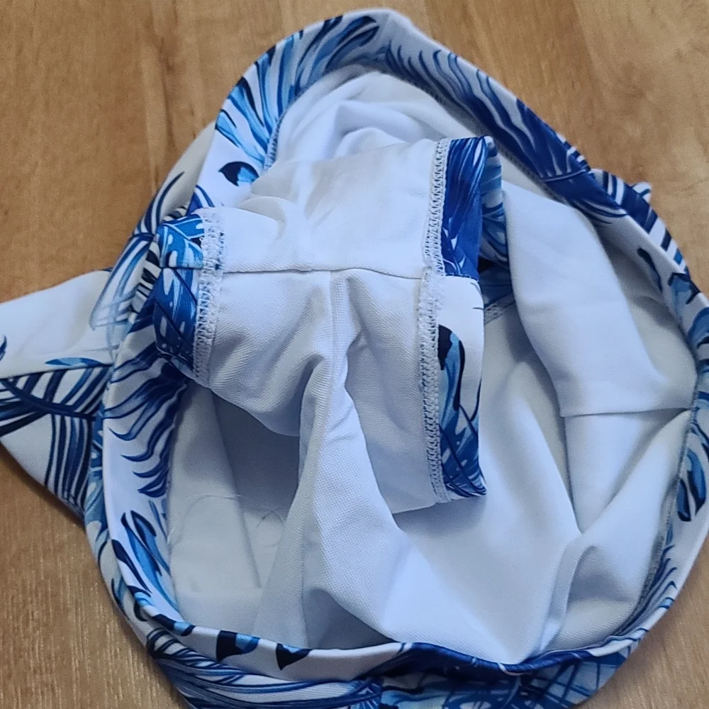 Bathing suit shorts cover up blue palm by Sea Grove sz Large - Picture 3 of 4